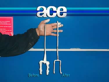 cleaning parts hooks - before & after