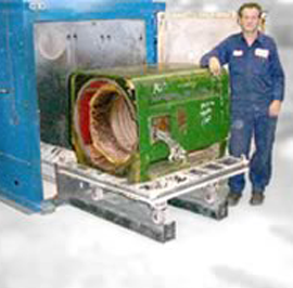 Cleaning 300 HP Electric Motor with Burn OFF Oven