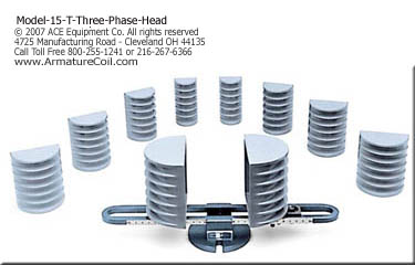 3 phase coil winding head
