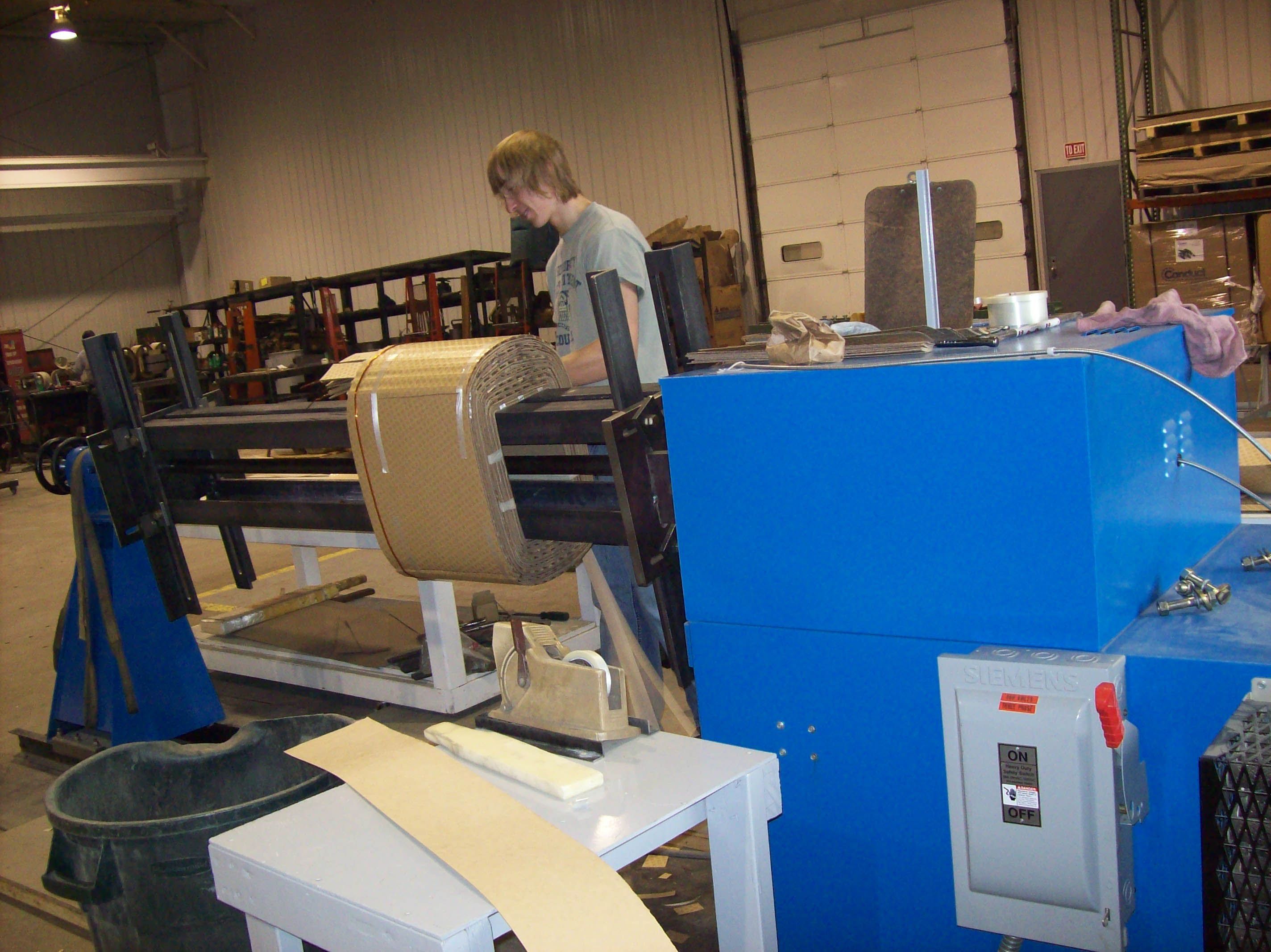 Customer Winding Large Coil on Model HD 20 and Tailstock